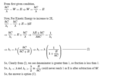 Light of wavelength lambda strikes a photo emissive surface and ...